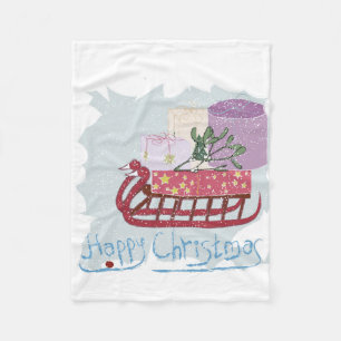 Cobertor De Velo Retrô. Feliz Natal!