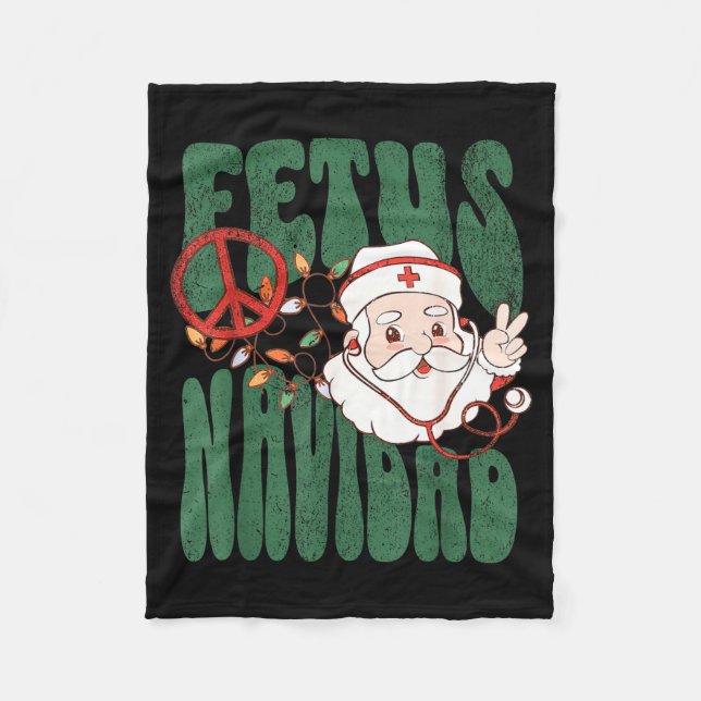 Cobertor De Velo Retro Fetus Navidad Santa Claus Christmas Obgyn Nu (Frente)