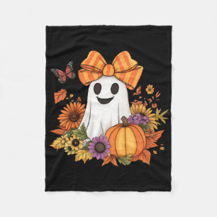 Cobertor De Velo Retro Floral Boo Ghost Pumpkin Arco Halloween Mulh