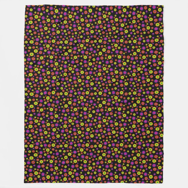 Cobertor De Velo Retro Flower Power (Frente)