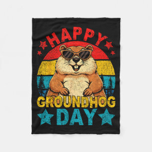 Cobertor De Velo Retro Fofo Dia da Marmota Feliz Dia da Marmota Ama