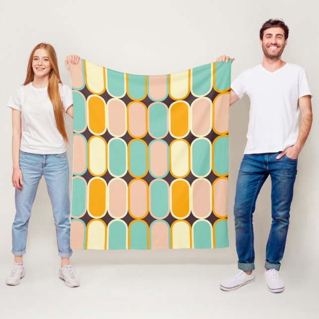 Cobertor De Velo Retro geometric pattern with vertical ovals (In Situ)