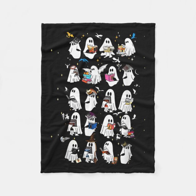 Cobertor De Velo Retro Ghost Book Fantasy Series Halloween Book Lov (Frente)