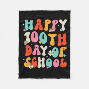Cobertor De Velo Retro Groovy 100 Dias Feliz 100º Dia Da Escola Te