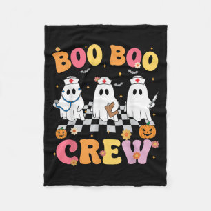 Cobertor De Velo Retro Groovy Boo Boo Crew Halloween Enfermeira Fan