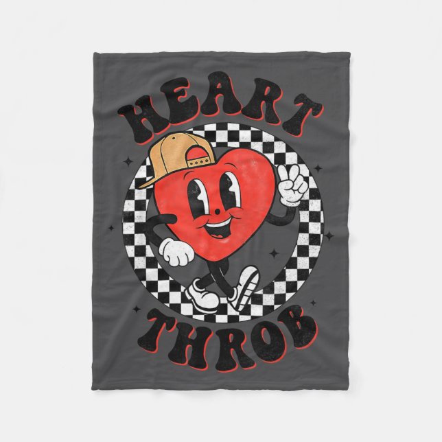 Cobertor De Velo Retro Groovy Heart Throb Valentines Day Toddlers B (Frente)