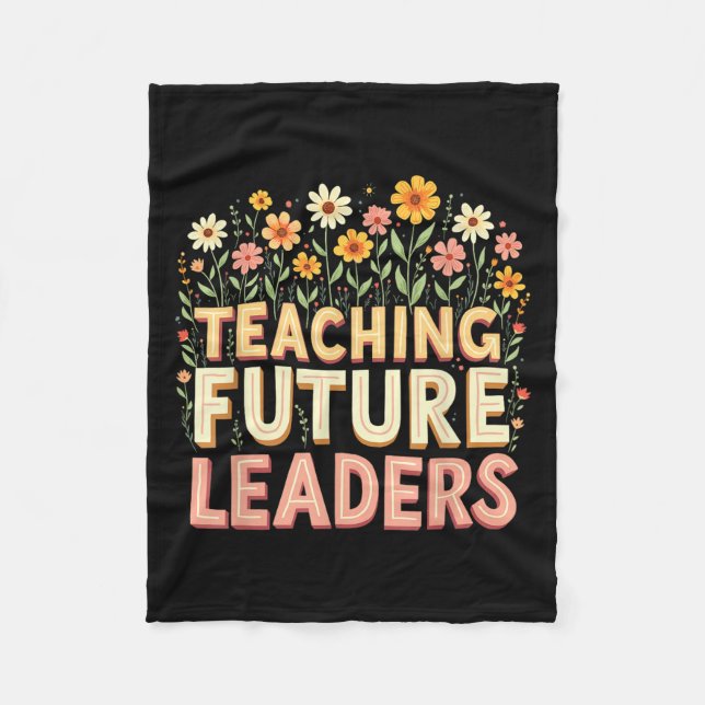 Cobertor De Velo Retro Groovy Teaching Future Leaders Tees Flower P (Frente)