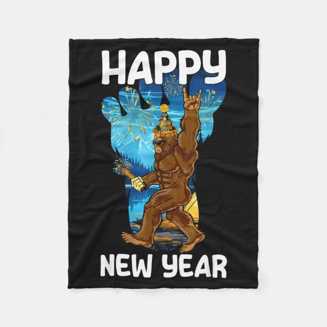 Cobertor De Velo Retro Happy New Year 2026 Bigfoot Lovers New Years (Frente)