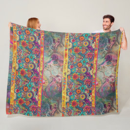 Cobertor De Velo Retro Hippie: Fantasia Floral