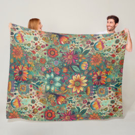 Cobertor De Velo Retro Hippie: Floral Tapeçaria Em Aberto