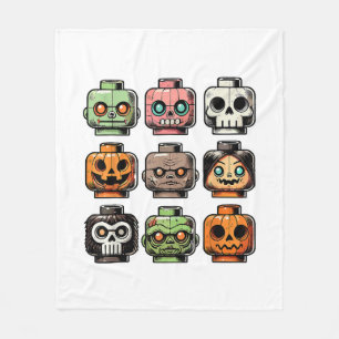 Cobertor De Velo Retro Horror Bricks Cabeça Assustadora Máscara de