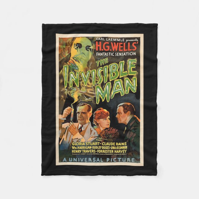 Cobertor De Velo Retro Horror Movie S Monstros Halloween (Frente)