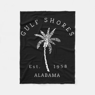 Cobertor De Velo Retro Legal Golfo Shores Al Beach Palm Graphic