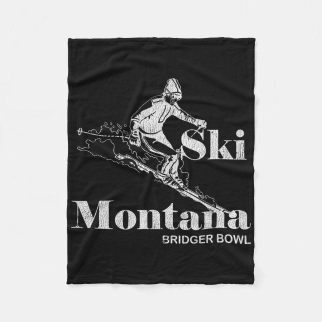 Cobertor De Velo Retro Montana Bridger Bowl Skiing Tee (Frente)