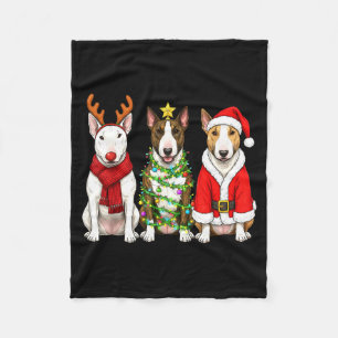 Cobertor De Velo Retro Natal Bull Terrier Papai Noel Rena Cão Lo