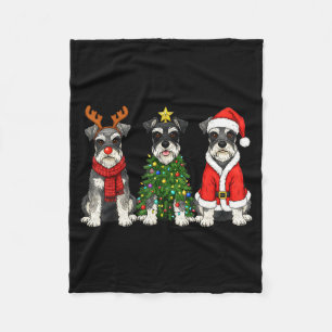 Cobertor De Velo Retro Natal Miniatura Schnauzer Papai Noel Rena