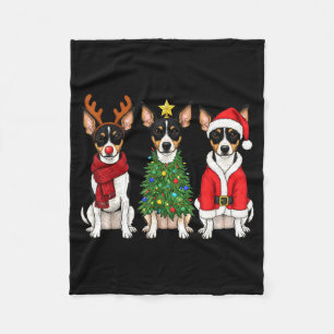Cobertor De Velo Retro Natal Rato Terrier Papai Noel Rena Cão Amor