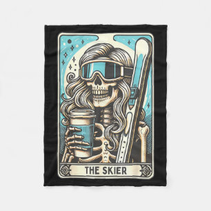 Cobertor De Velo Retro o tarot do esquiador cartão engraçado esquel