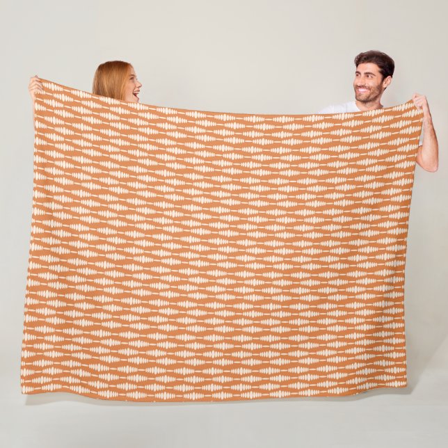 Cobertor De Velo Retro Oval Fleece Blanket - Terracotta Mod Look (In Situ)