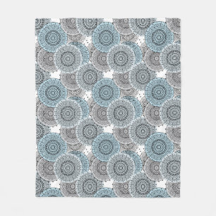 Cobertor De Velo Retro, padrão retrô, azul e cinza, elegante