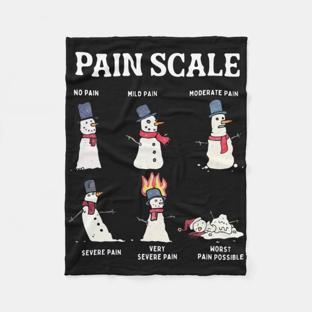 Cobertor De Velo Retro Pain Scale Snowman Trauma Nurse Christmas Nu (Frente)
