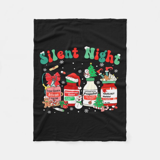 Cobertor De Velo Retro Profol Silent Night Funny Christmas Nurse Wo (Frente)