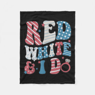 Cobertor De Velo Retro Red White And I Do 4th Of July Bachelorette 