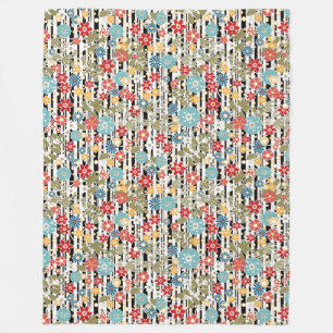 Cobertor De Velo Retro, retro floral