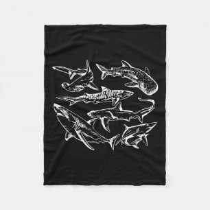 Cobertor De Velo Retro Shark Specik Ocean Marine Lover Fish Summer
