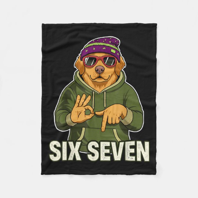 Cobertor De Velo Retro Six Seven Golden Retriever Graphic Gift Men  (Frente)