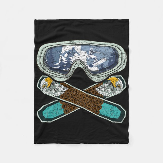 Cobertor De Velo Retro Snowboard Goggles Eagle Snowboarder Snowb (Frente)