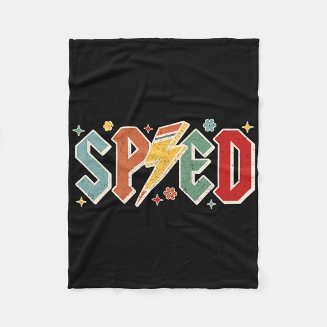 Cobertor De Velo Retro Sped Teacher Pencil Lightning Bolt Back To S (Frente)