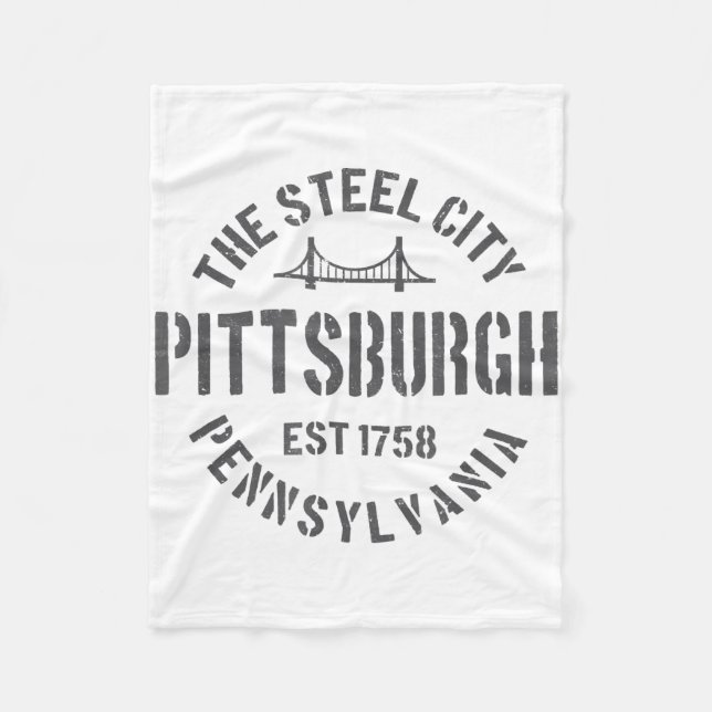 Cobertor De Velo Retro Steel City Pittsburgh Pensilvânia Yinz (Frente)