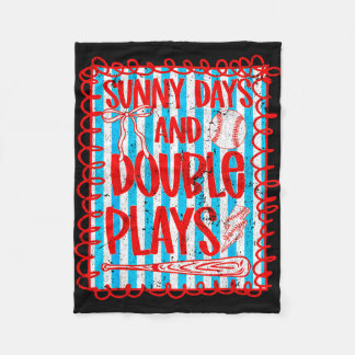 Cobertor De Velo Retro sunny baseball double plays women girl sport