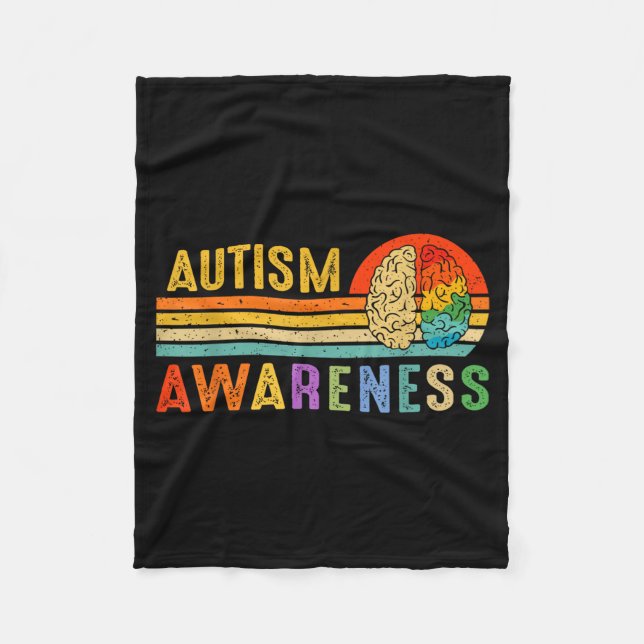 Cobertor De Velo Retro Sunset Autism Awareness Neurodiversity Spect (Frente)