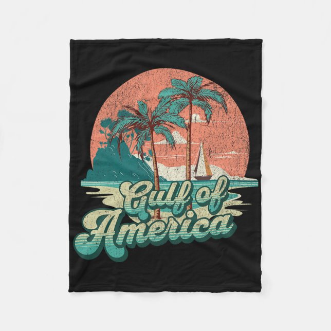 Cobertor De Velo Retro Sunset Beach Vibes - Golfo Dos Eua (Frente)