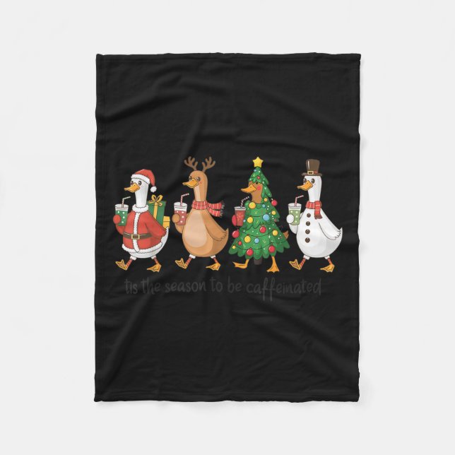 Cobertor De Velo Retro Tis The Season To Be Caffeinated Funny Goose (Frente)