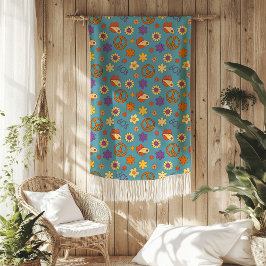 Cobertor De Velo Retro Vibes Blanket Pastel Funky 70s Style