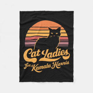 Cobertor De Velo Retro Womens Kamala Harris Lady Cat