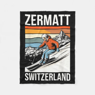 Cobertor De Velo Retro Zermatt Suíça resort de esqui diversão alpin