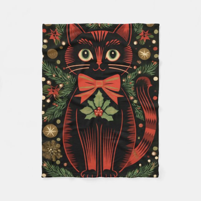 Cobertor De Velo RetroXmasCat (Frente)