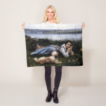 Reverioso (Garota deitada na grama com seu cachorr