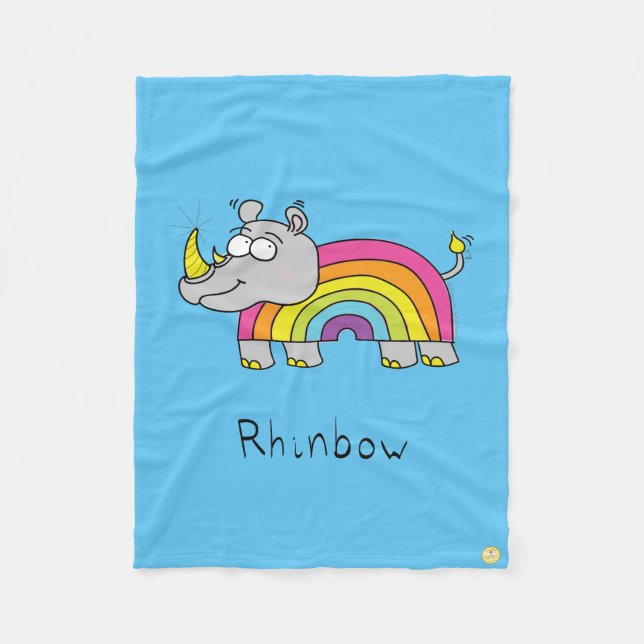 Cobertor De Velo Rhinbow Rino Rainbow Fleece Blanket (Frente)