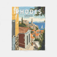 Rhodes Grécia Old Town Viagem Art Vintage