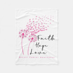 Cobertor De Velo Ribbon Dandelion Faith Hope Ama Cancer