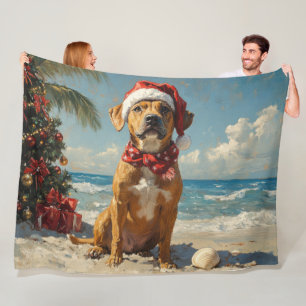 Cobertor De Velo Ridgeback Dog Christmas Vintage Beach