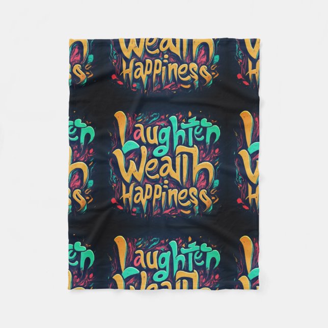 Cobertor De Velo Riqueza do riso Felicidade (Frente)