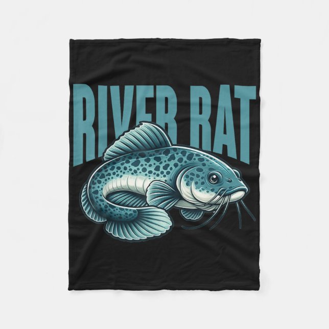 Cobertor De Velo River Rat Catfish Fishing Fish Fisherman  (Frente)