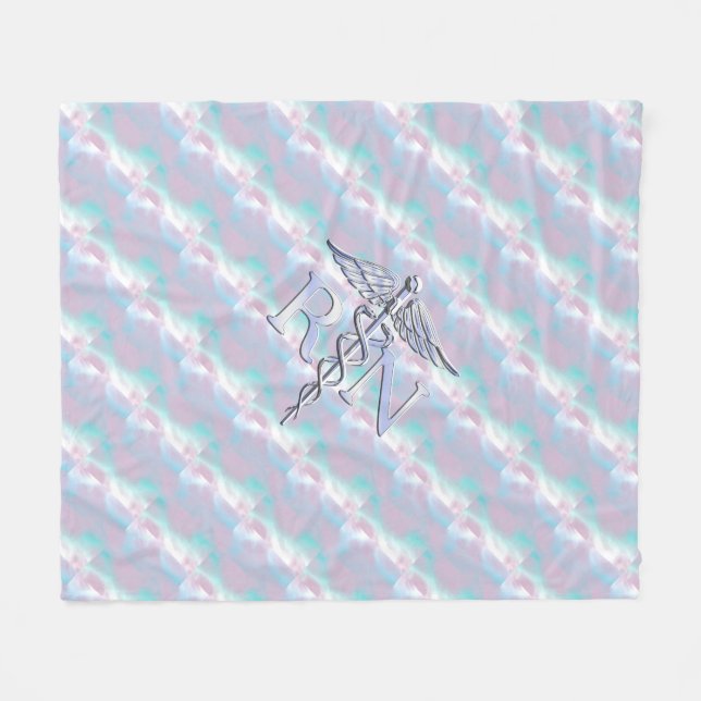 Cobertor De Velo RN Caduceus Medicina Mãe-Pérola Decoração (Frente (Horizontal))
