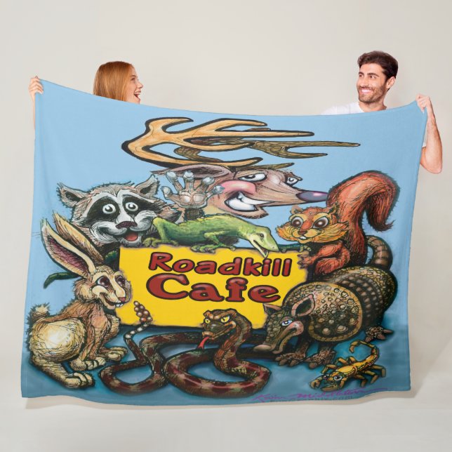 Cobertor De Velo Roadkill Cafe Fleece Blanket (In Situ)